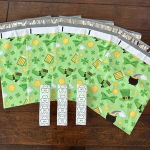 50 Pack - 10x13” St Patrick’s Day Poly Mailers/Thank You Stickers Mix (25 Each)